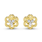 Load image into Gallery viewer, Elegant floral diamond studs