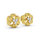 Load image into Gallery viewer, Elegant floral diamond studs