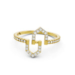 Load image into Gallery viewer, Geometric Link Diamond Ring