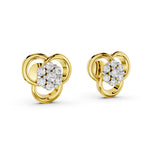 Load image into Gallery viewer, Triple Halo Diamond Flower Studs