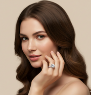 Classic Round Brilliant Pave Engagement Ring