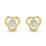 Load image into Gallery viewer, Triple Halo Diamond Flower Studs