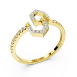 Load image into Gallery viewer, Geometric Link Diamond Ring