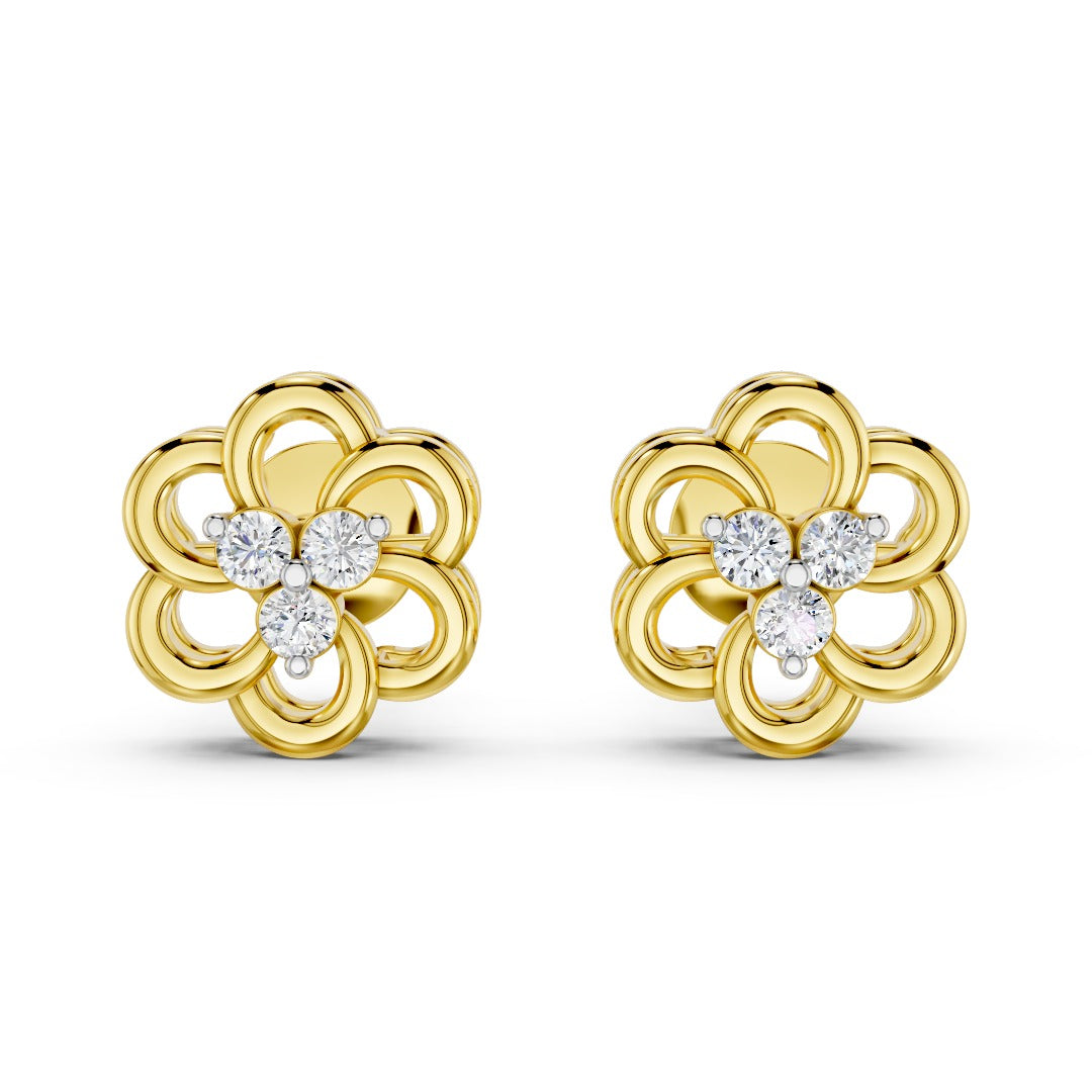 Elegant floral diamond studs