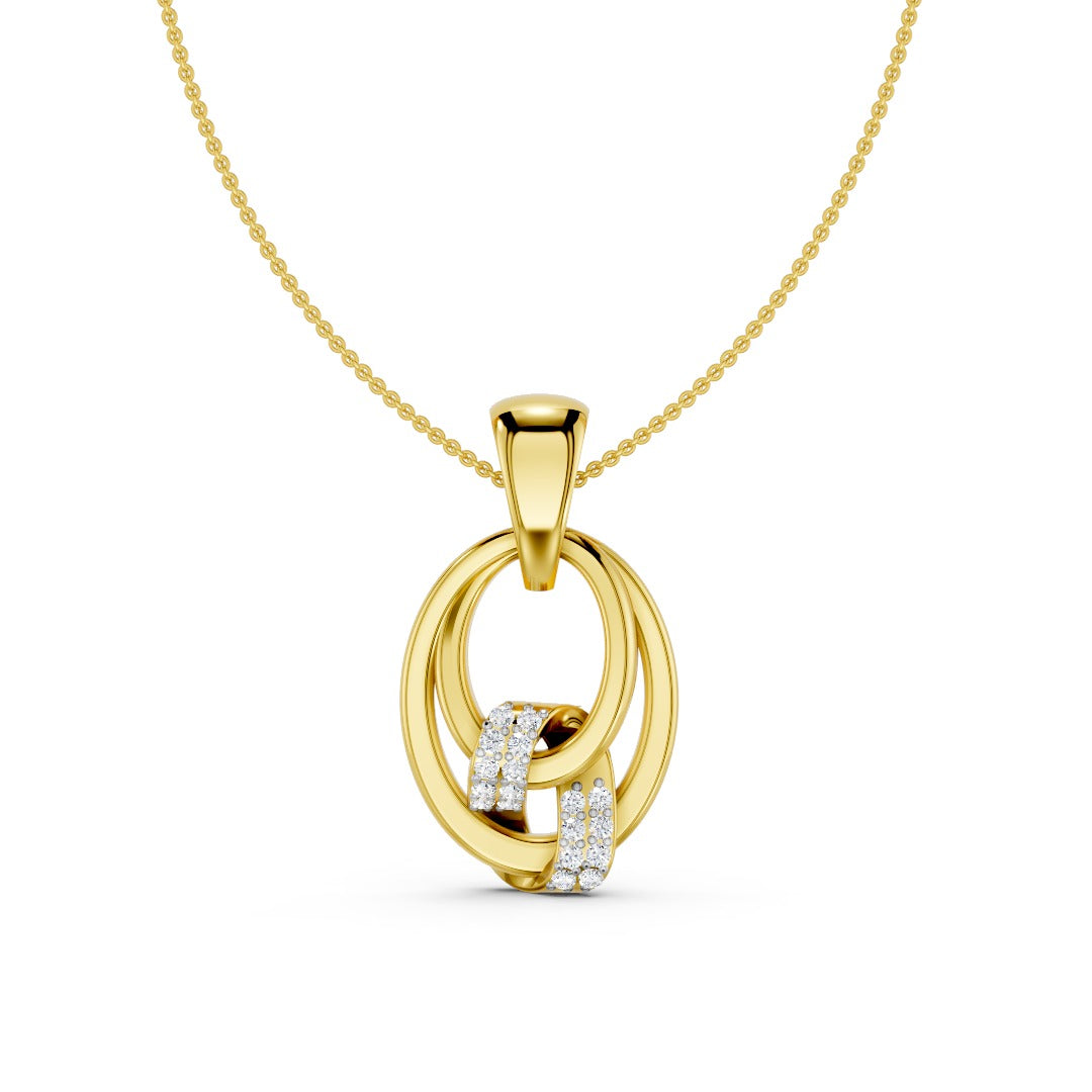 Golden Orbit Diamond Pendant