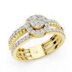Load image into Gallery viewer, Gold Halo Cluster Ring