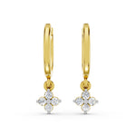Load image into Gallery viewer, Petal Drop Diamond Hoops