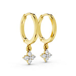 Load image into Gallery viewer, Petal Drop Diamond Hoops