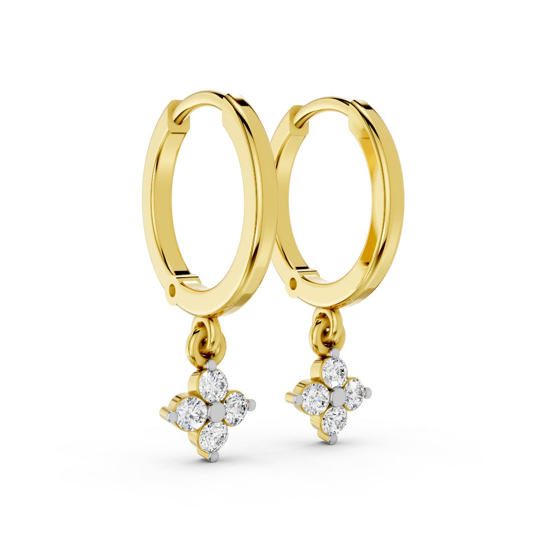 Petal Drop Diamond Hoops