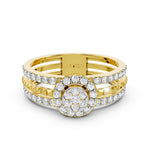 Load image into Gallery viewer, Gold Halo Cluster Ring