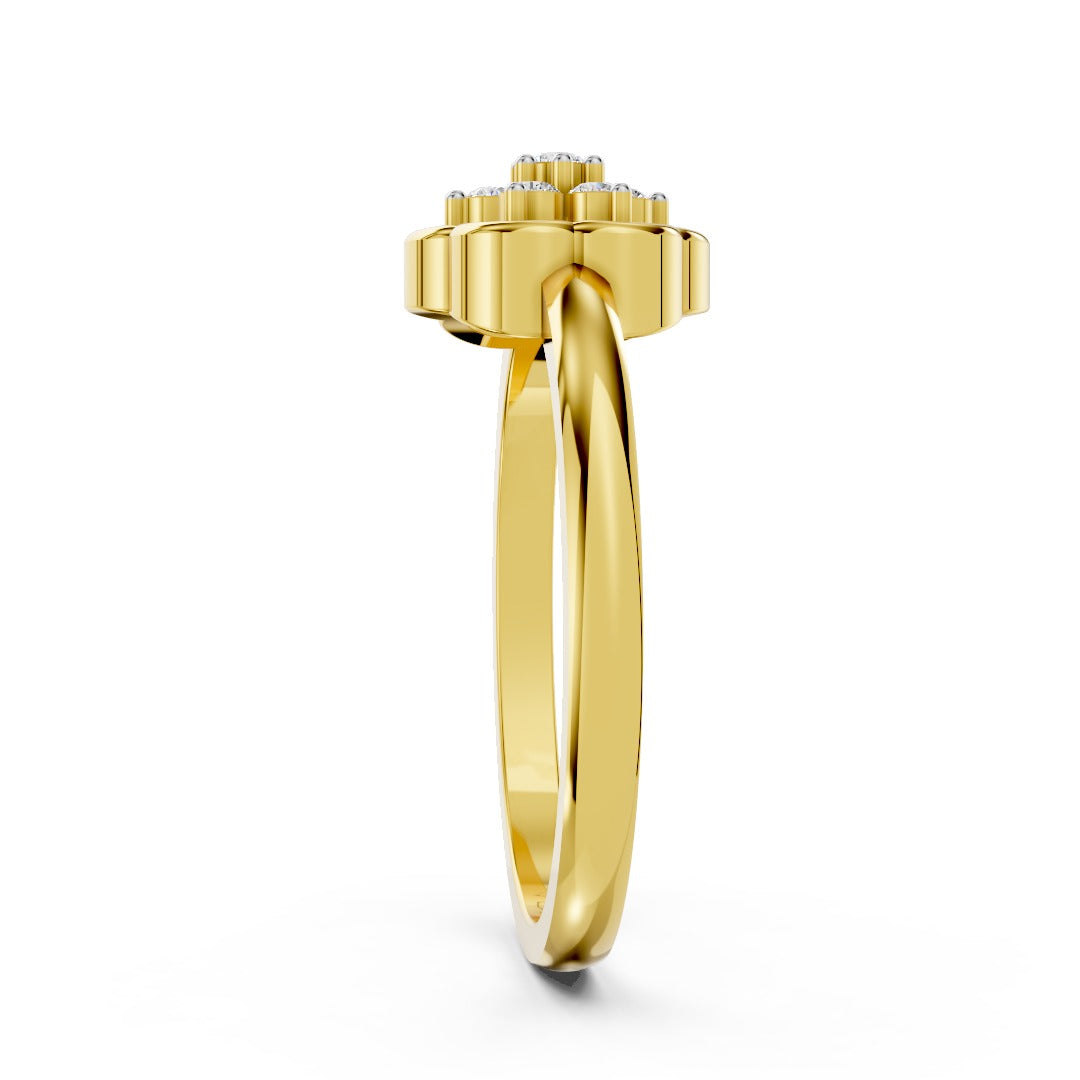 Golden Bloom Cluster Ring