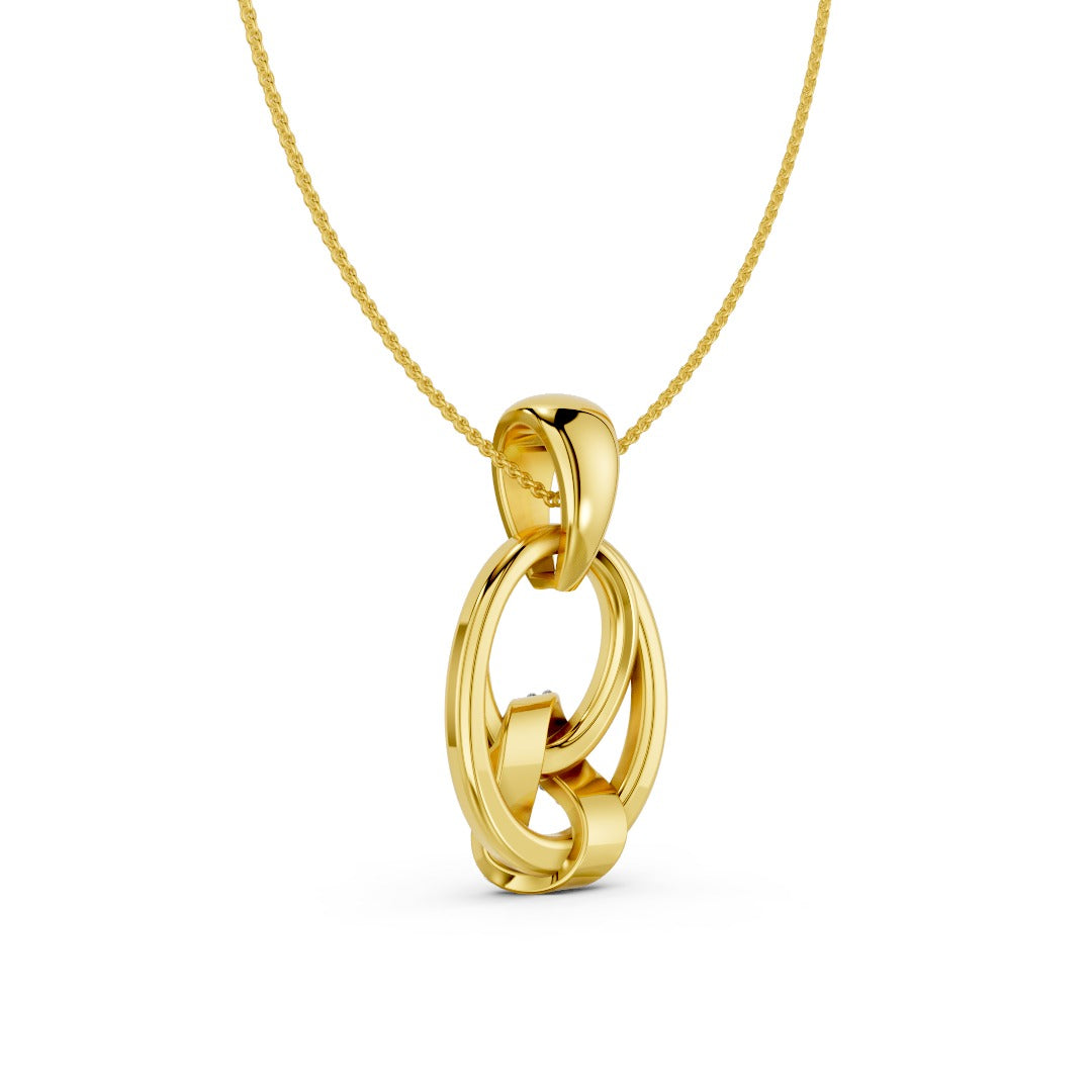 Golden Orbit Diamond Pendant