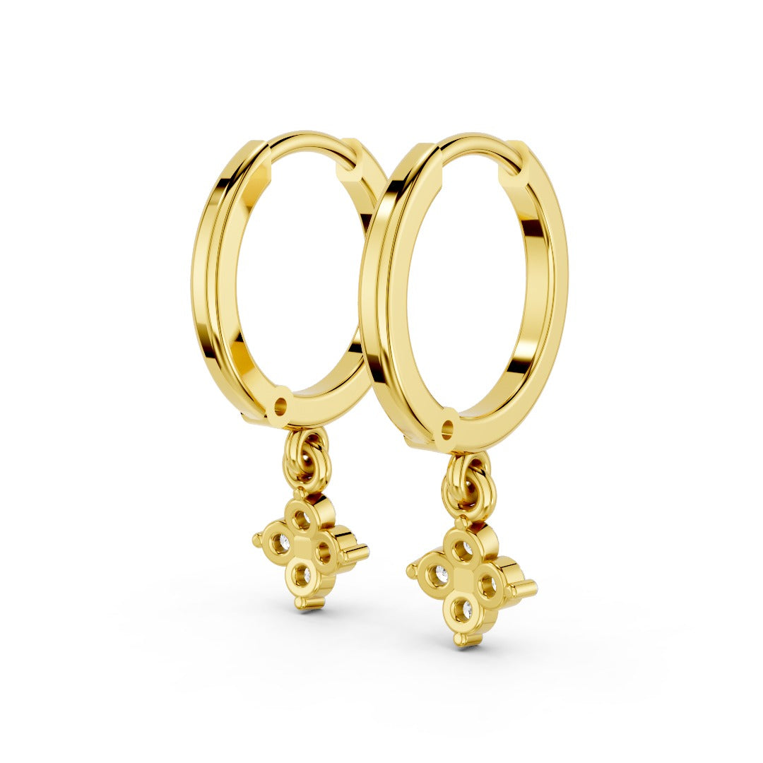 Petal Drop Diamond Hoops