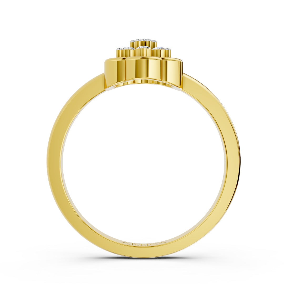 Golden Bloom Cluster Ring