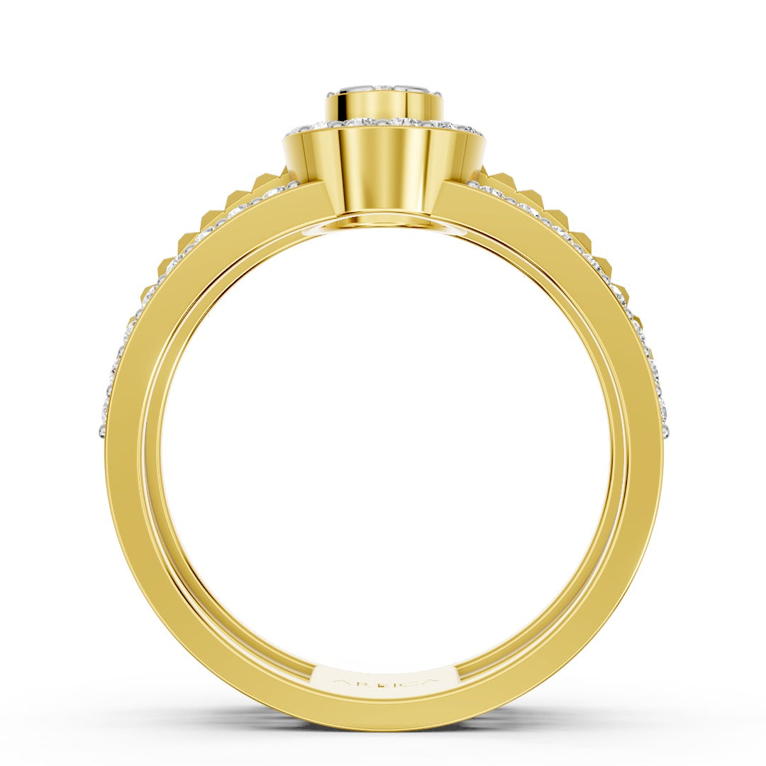 Gold Halo Cluster Ring