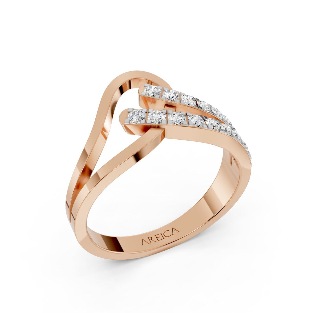 Serene Crossline Diamond Ring