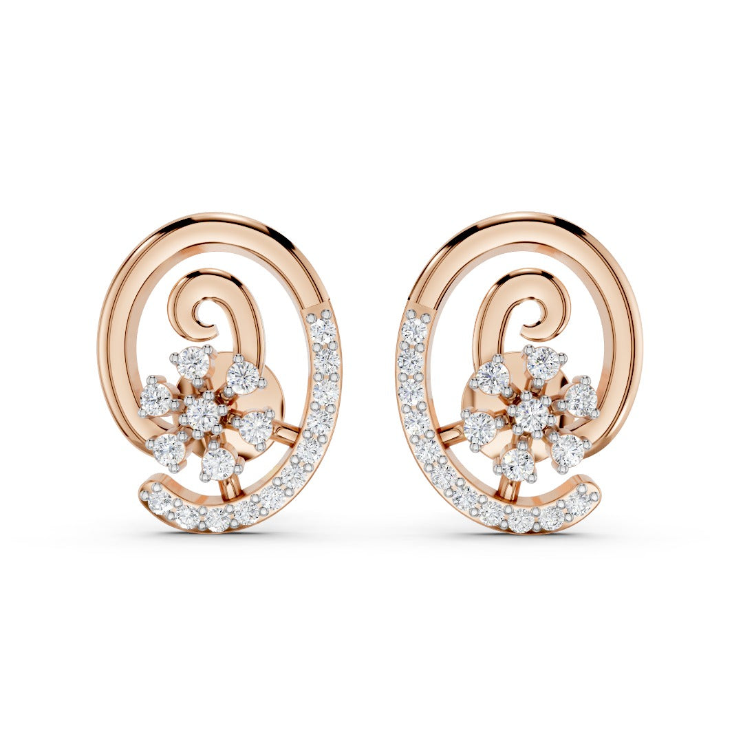 Rose Fleur Swirl Earrings