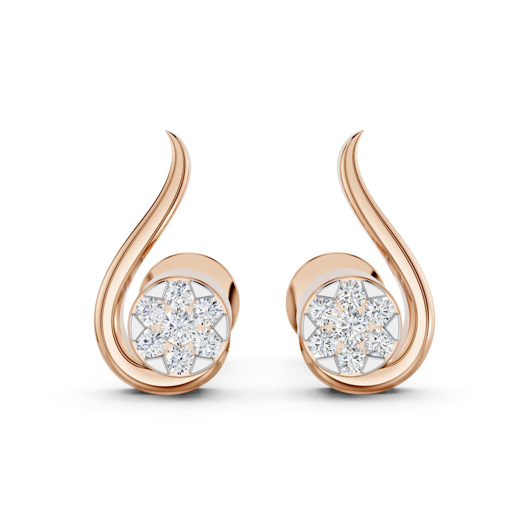 Rose Whirl Diamond Earrings