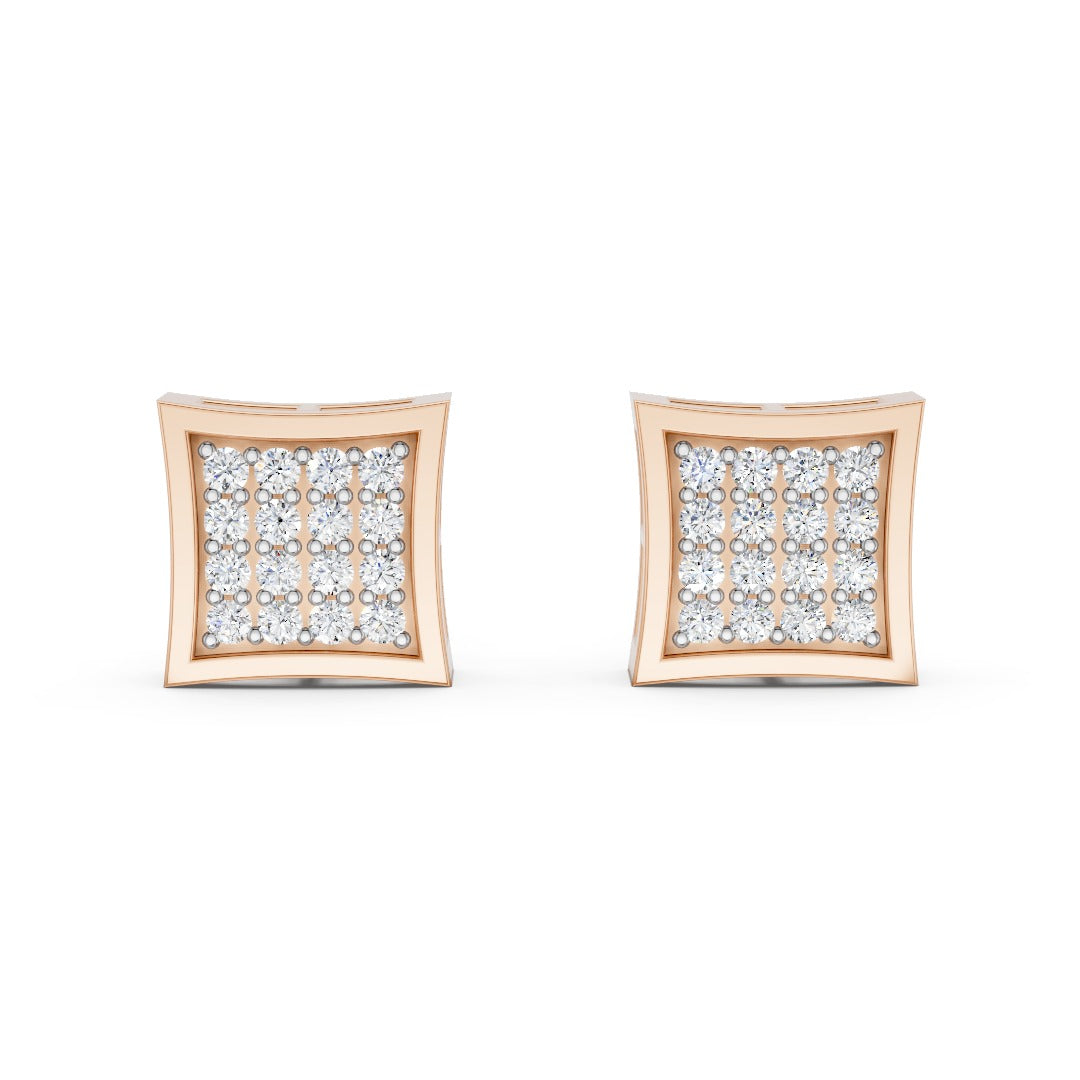 Radiant Grid Diamond Earrings