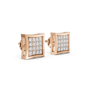 Radiant Grid Diamond Earrings