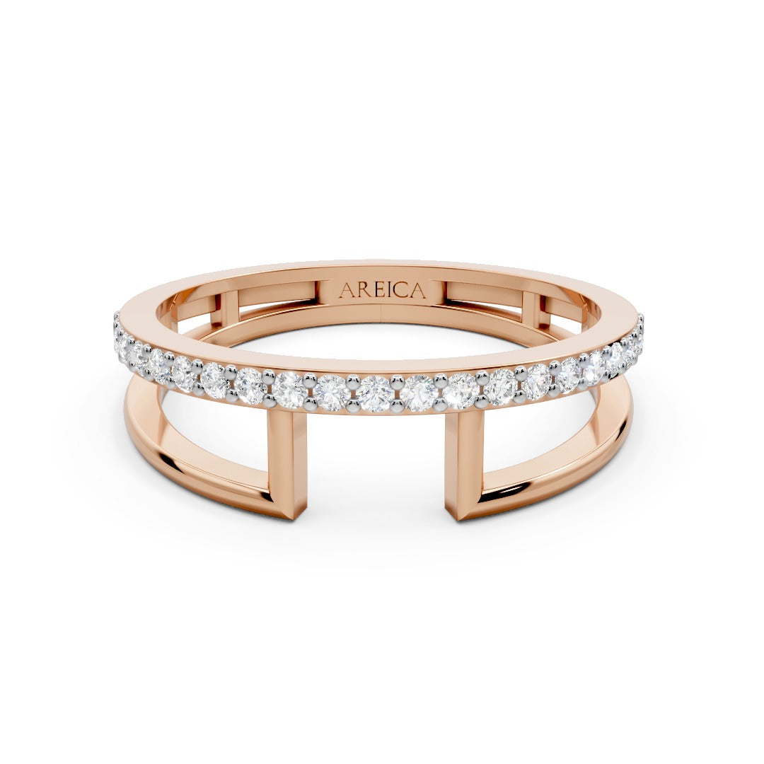 Interlock Curve Diamond Ring