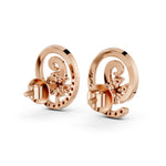 Load image into Gallery viewer, Rose Fleur Swirl Earrings