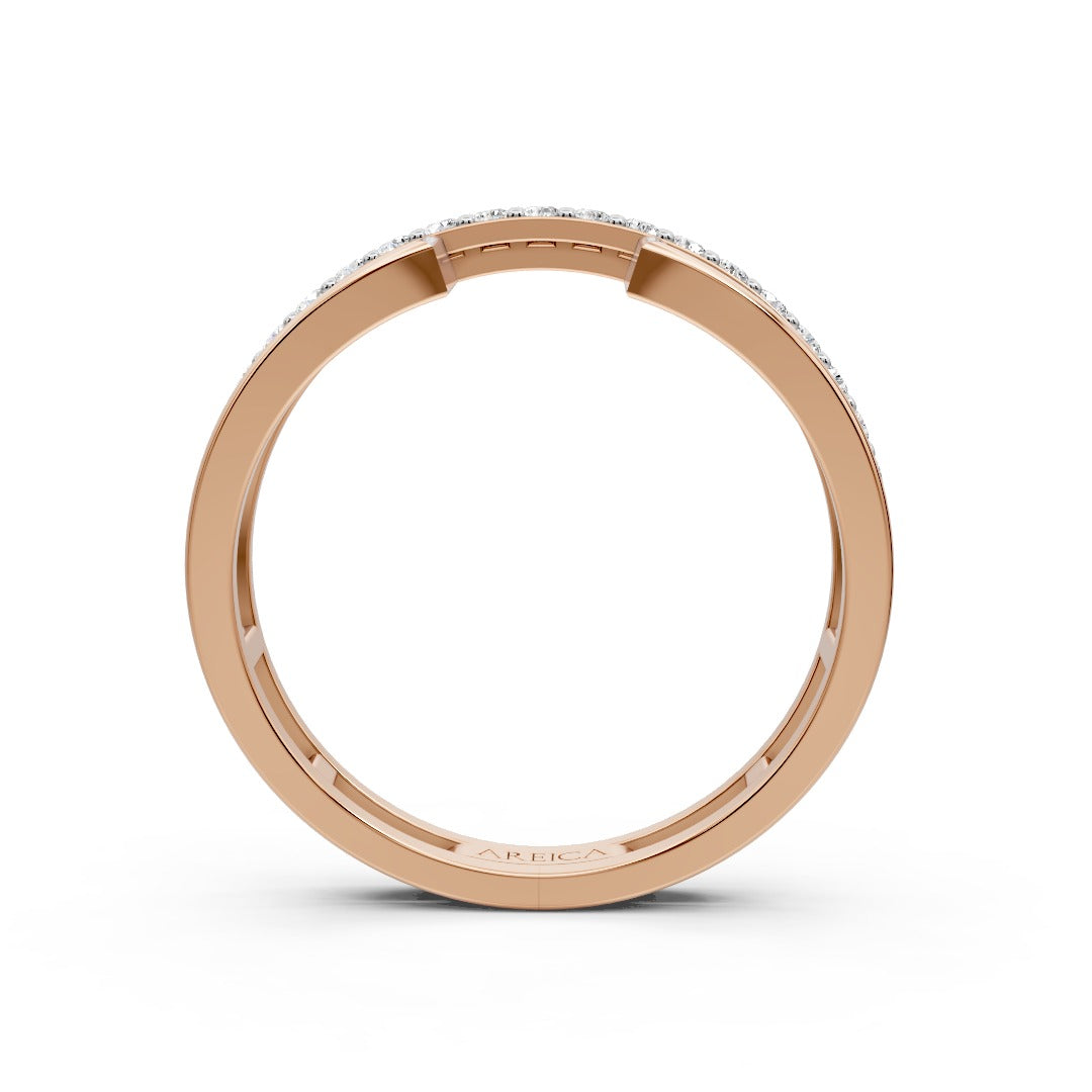 Interlock Curve Diamond Ring