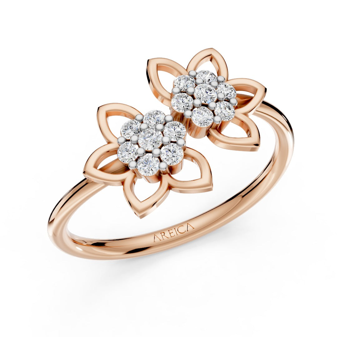 Floral Cluster Cuff Ring