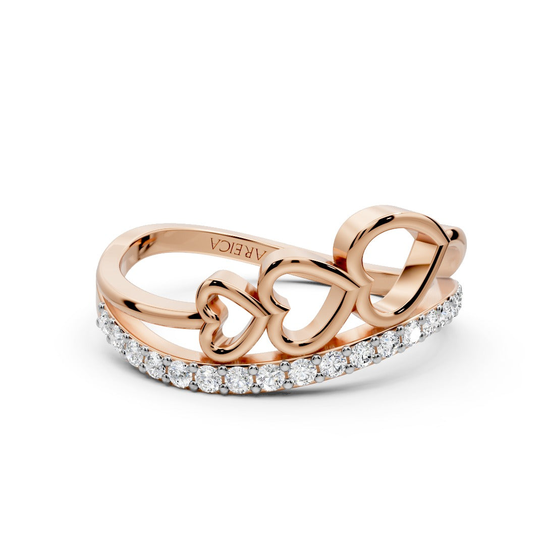 Trinity Heart Diamond Ring