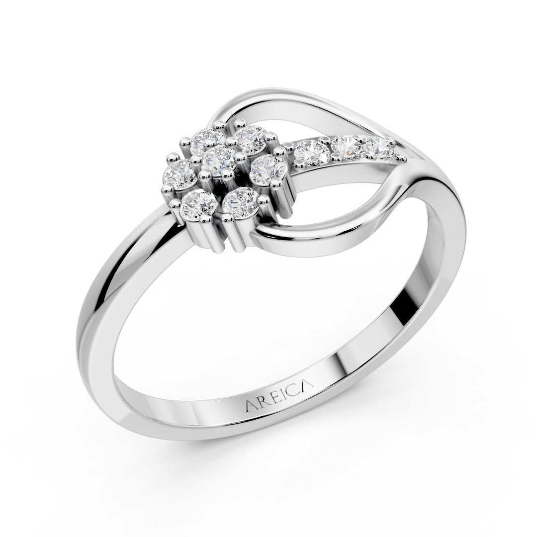 Twist Floral Cluster Ring