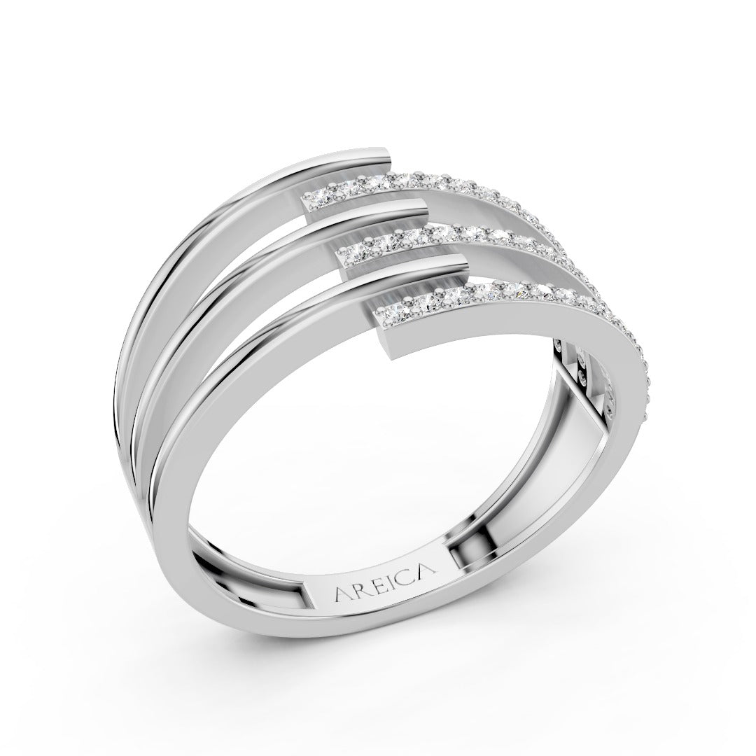 Trinity Curve Diamond Ring
