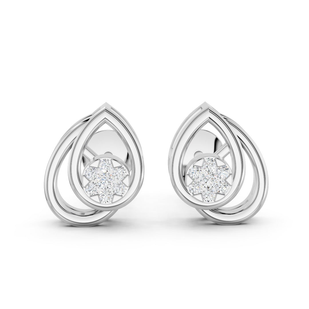 Silver Spiral Spark Earrings