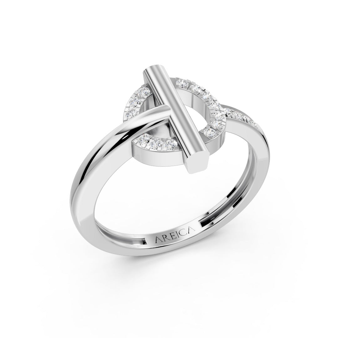 Blushing Orbit Sunburst Ring