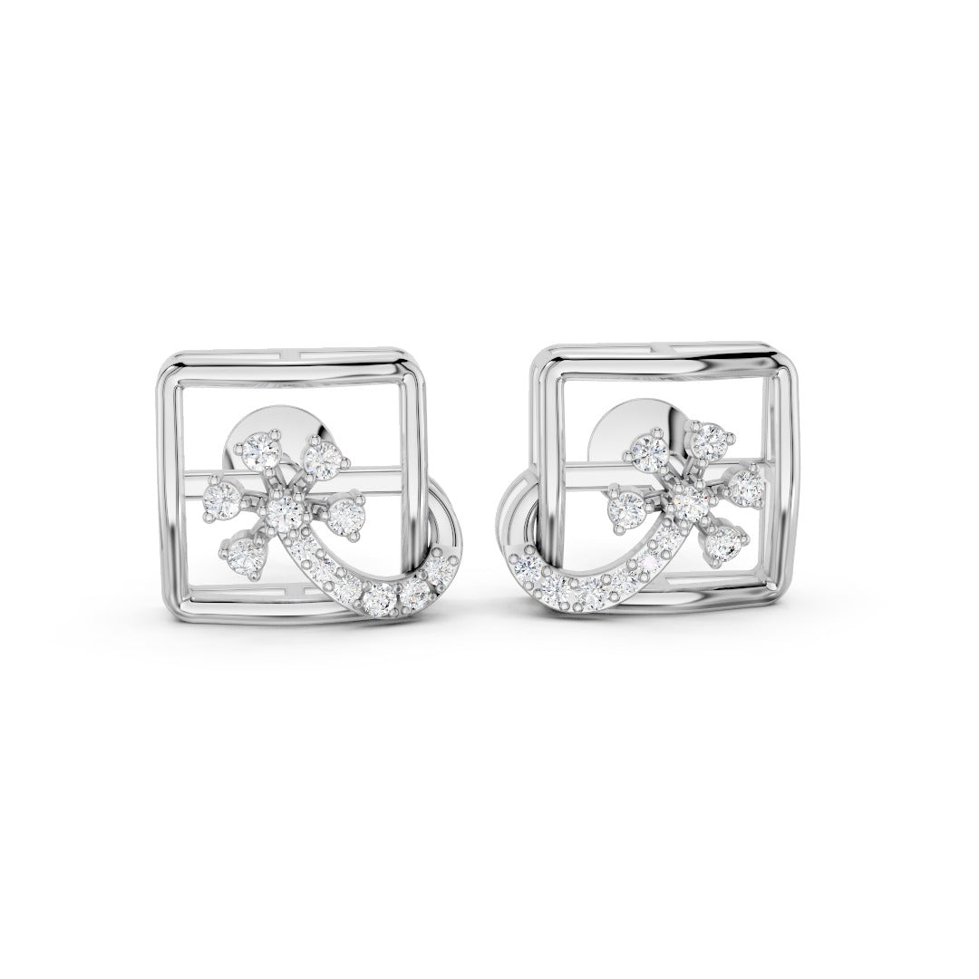 FloraFrame Diamond Earrings