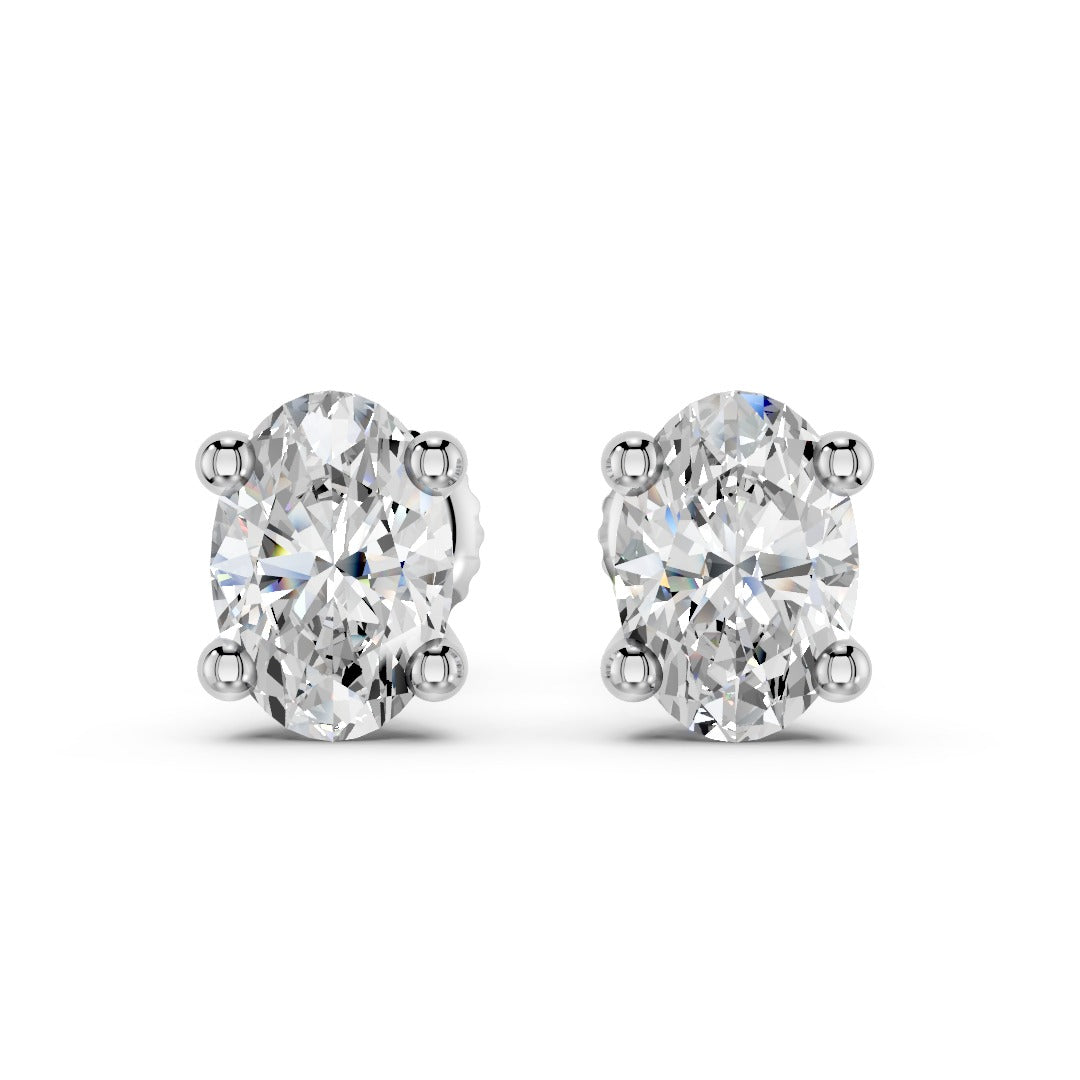Oval Cut Solitaire Studs
