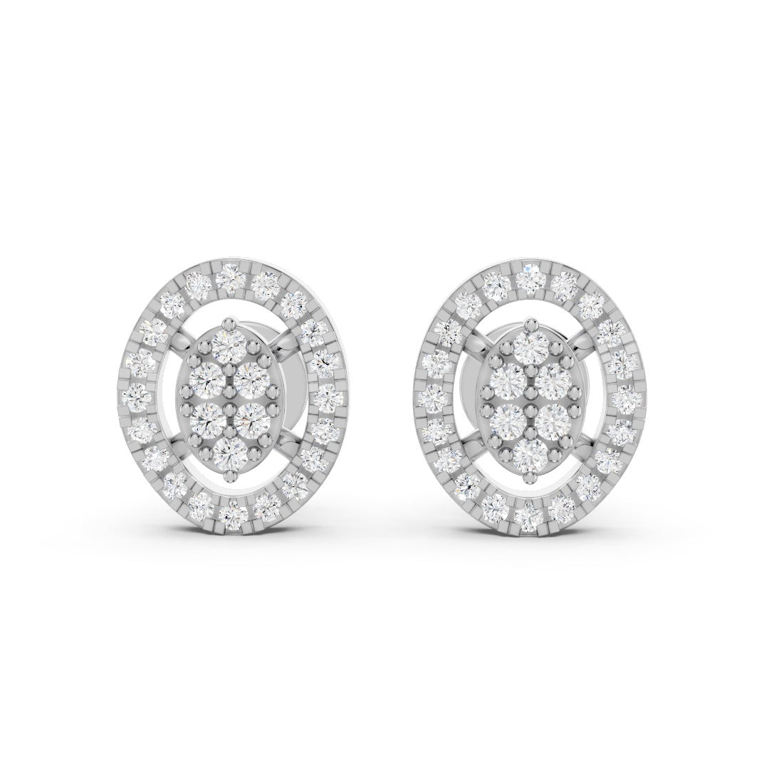 Oval Crown Diamond Studs