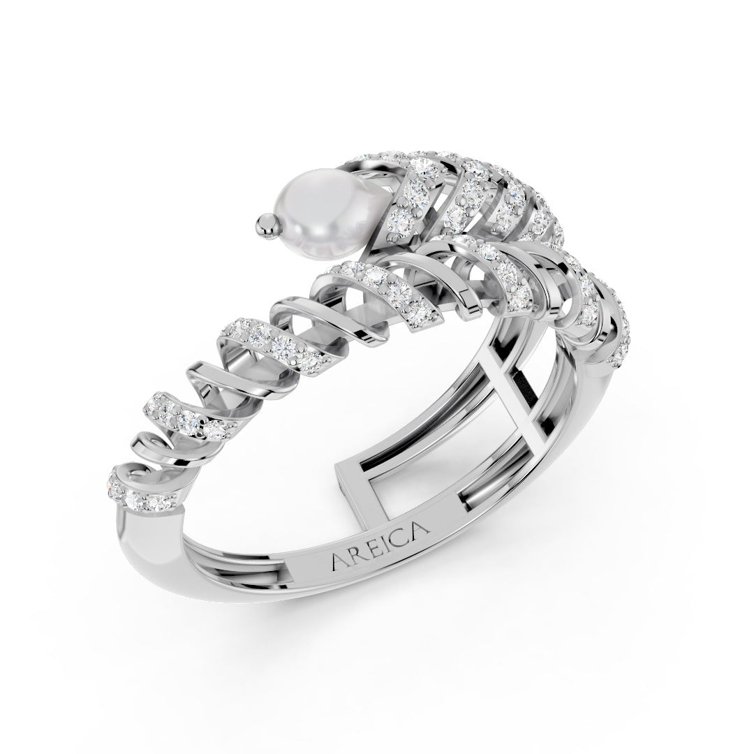 Spiral Edge Diamond Ring