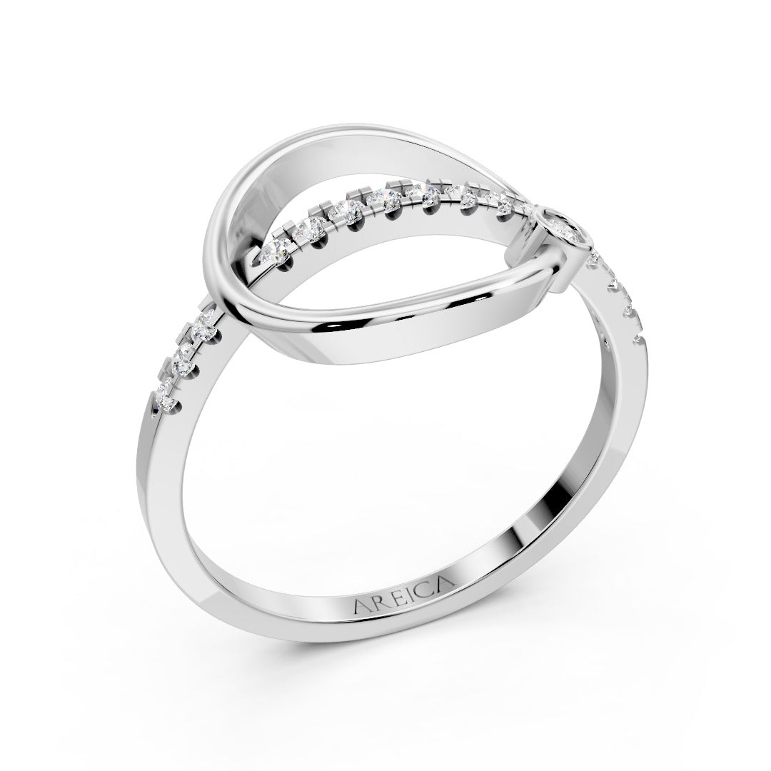 Silver Loop Spark Ring