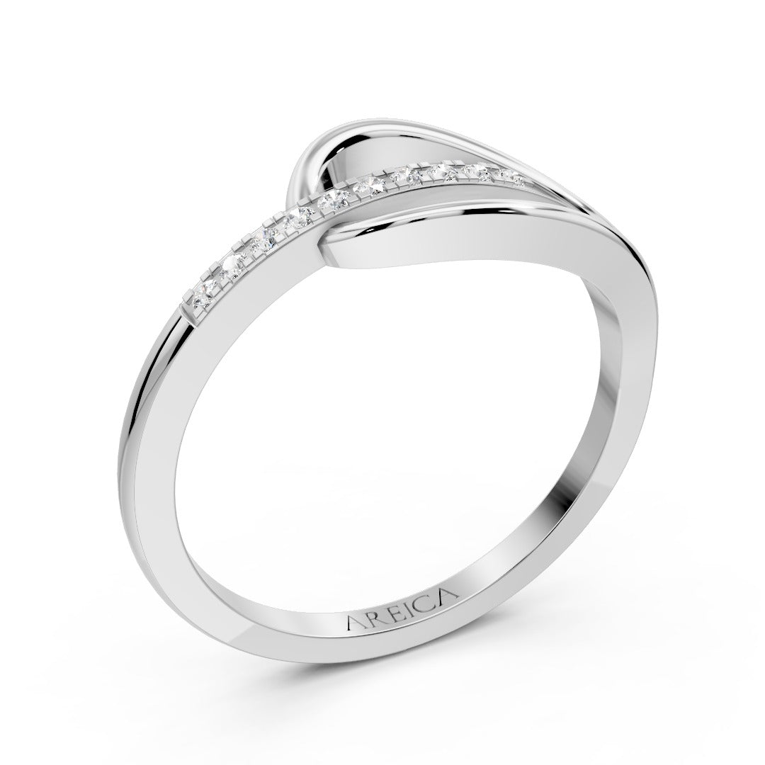 Sleek Wave Spark Ring