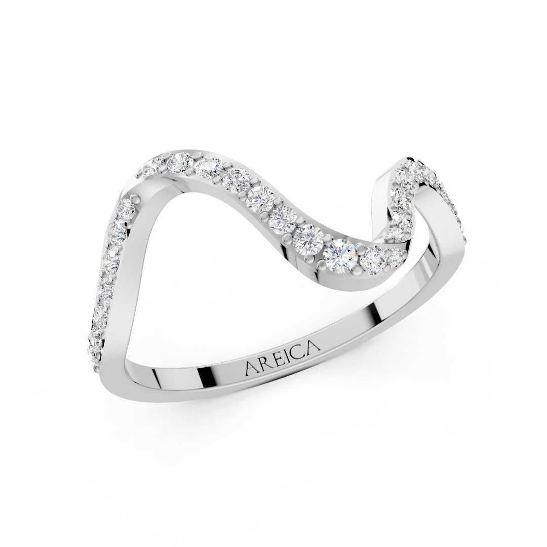 Silver Wave Diamond Ring
