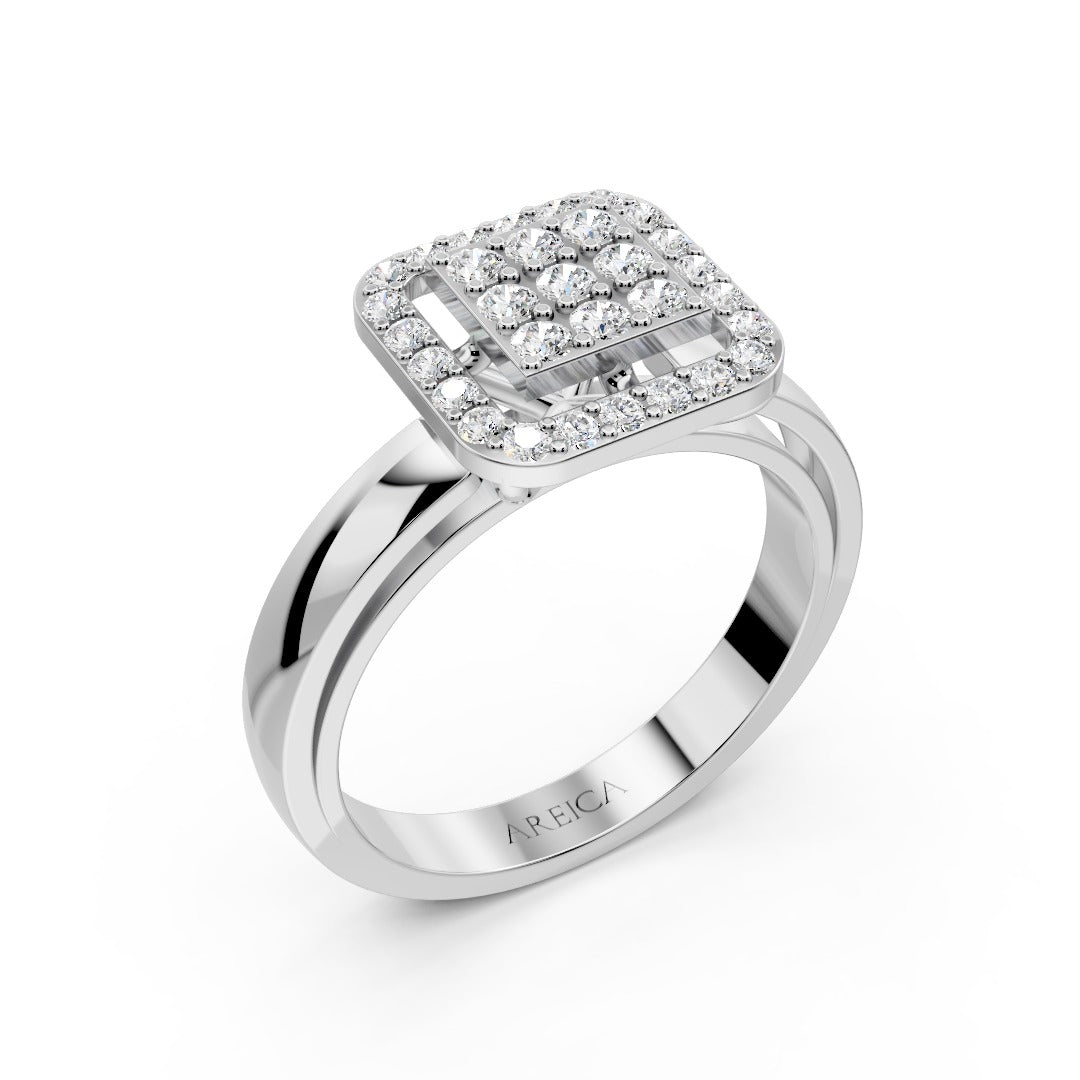 Celeste Square Halo Ring