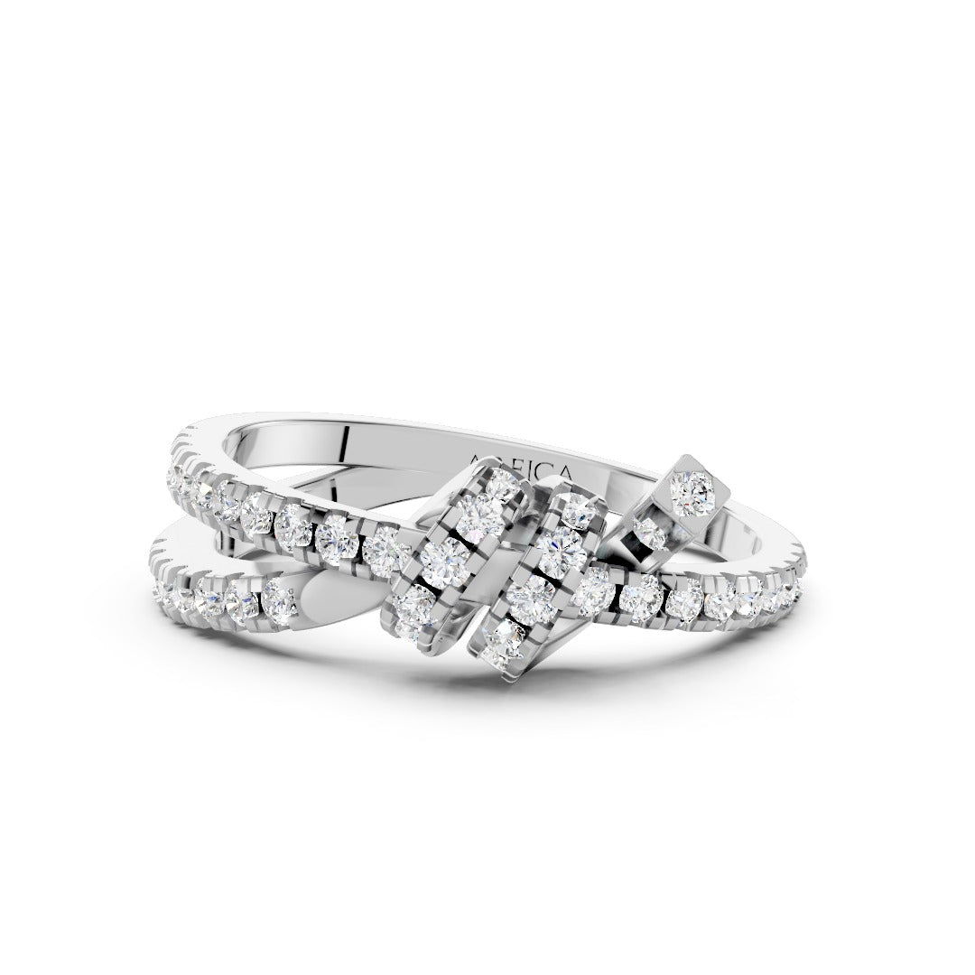 Interlocking Knot Diamond Ring