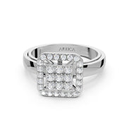 Celeste Square Halo Ring