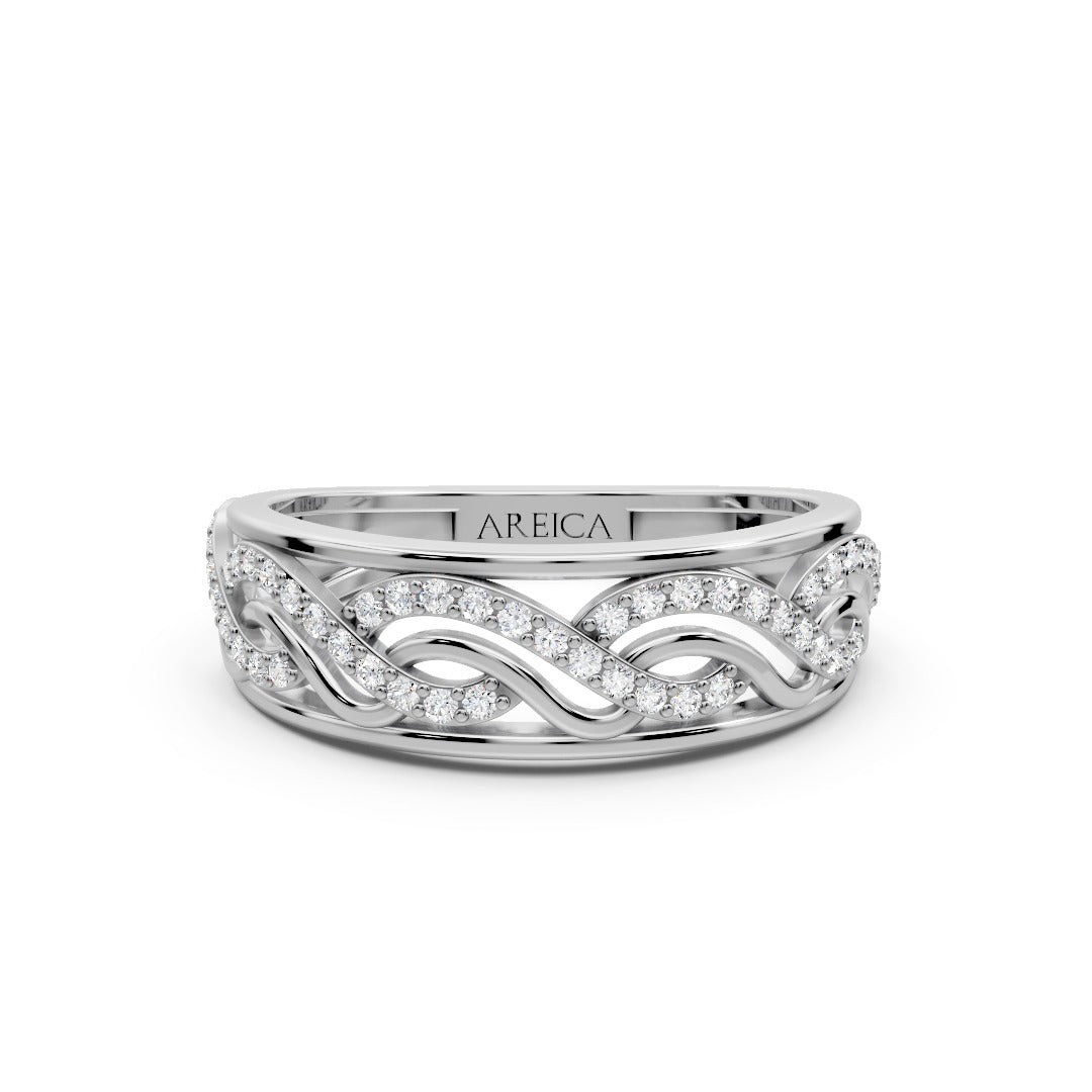 Silver Braided Spark Ring