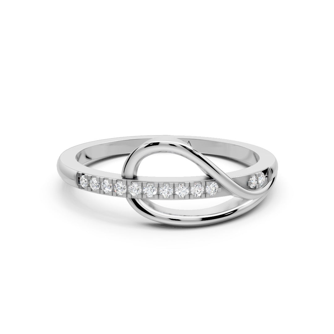 Sleek Wave Spark Ring