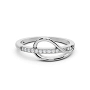 Sleek Wave Spark Ring