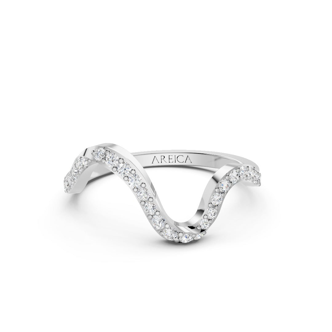 Silver Wave Diamond Ring
