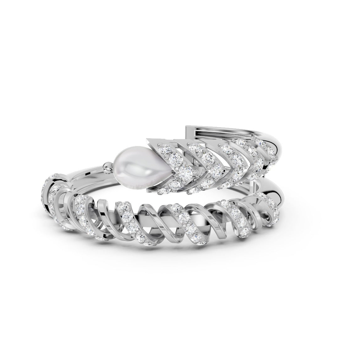 Spiral Edge Diamond Ring