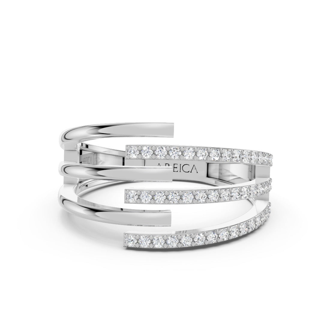Trinity Curve Diamond Ring