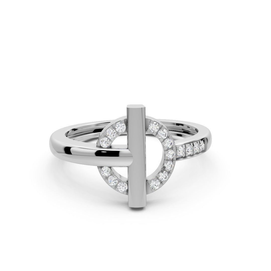 Blushing Orbit Sunburst Ring